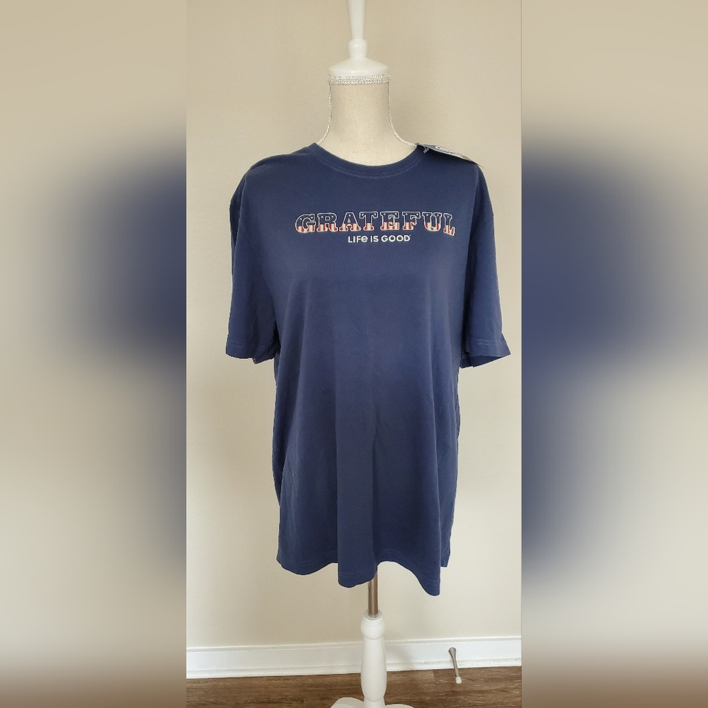 NWT Life Is Good Navy Patriotic Tee Size XL
